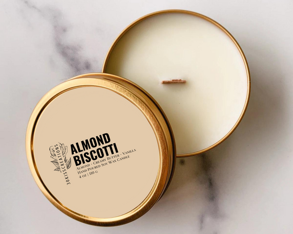 Almond Biscotti | Candle Tin