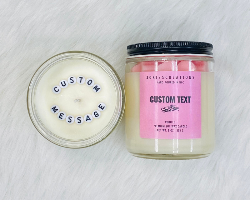 Custom Hidden Message Candle | Hearts